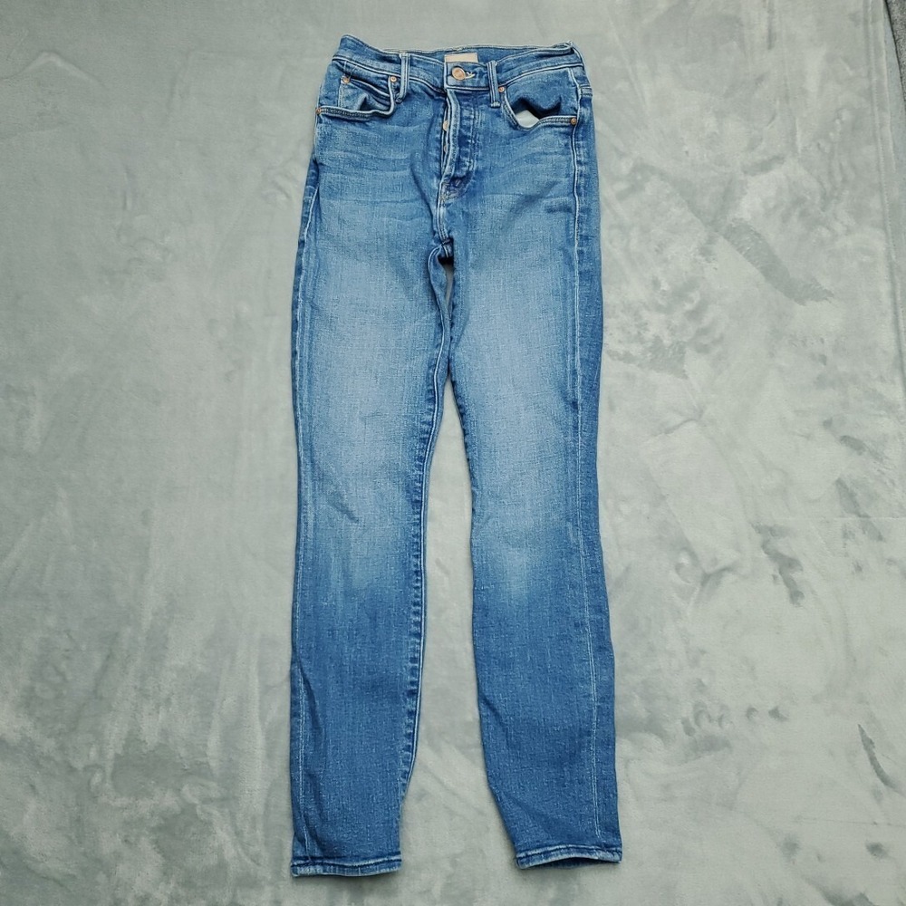 Mother Jeans Womens 23Blue Denim Super Stunner Ankle Double Vision Heart Pocket - Picture 2 of 16